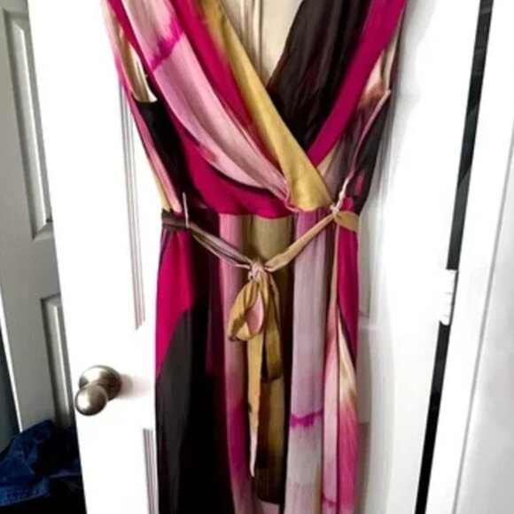 DKNY colorful wrap dress plus size 16W - Picture 4 of 4